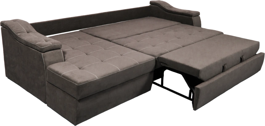 Диван угловой Бруно, ткань MONAKO-A 03, нить белая, угол левый