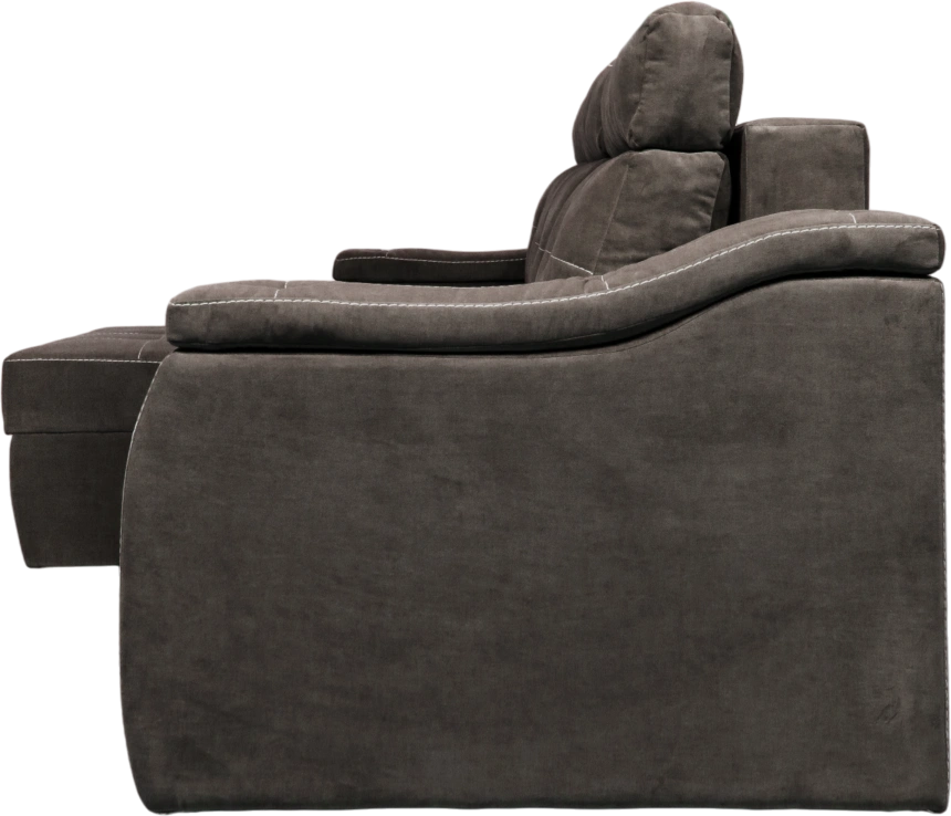 Диван угловой Бруно, ткань MONAKO-A 03, нить белая, угол левый