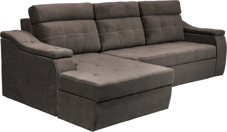 Диван угловой Бруно, ткань MONAKO-A 03, нить белая, угол левый