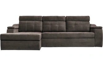 Диван угловой Бруно, ткань MONAKO-A 03, нить белая, угол левый