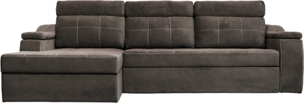 Диван угловой Бруно, ткань MONAKO-A 03, нить белая, угол левый