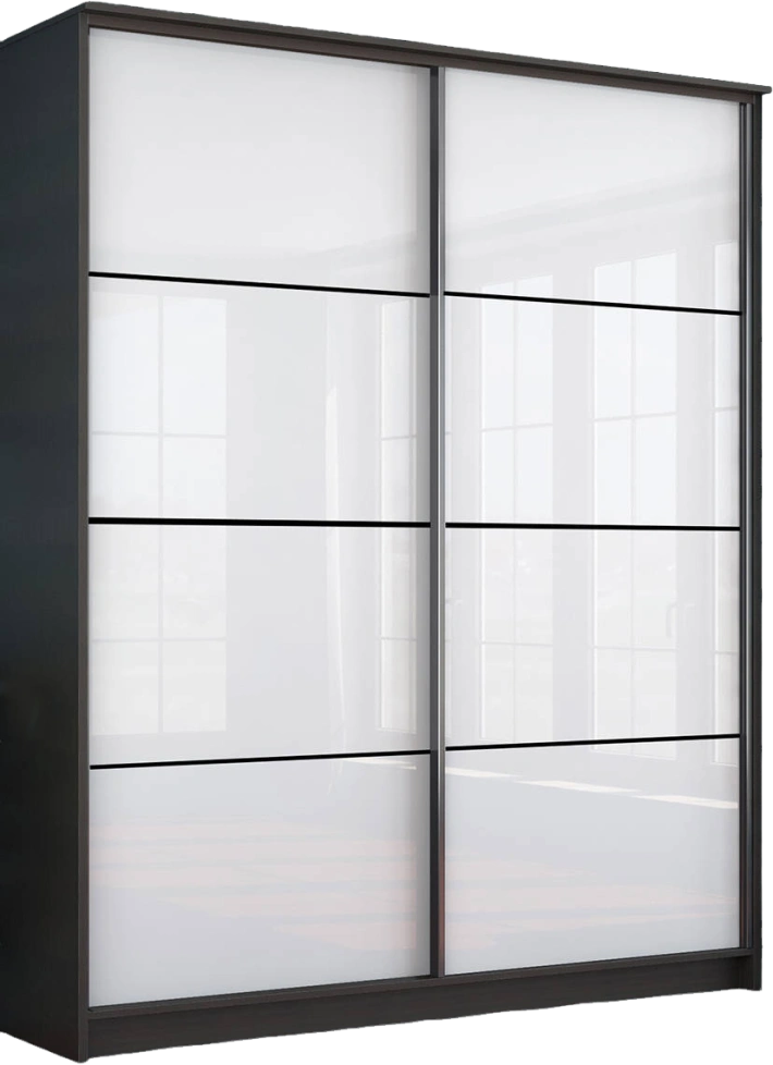 Шкаф-купе Байкал-2 двухдверный, 149x220, Дуб феррара/Белый глянец