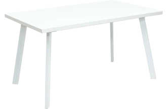 Кухонный стол раздвижной Фин 120, белый, стекло, белый каркас