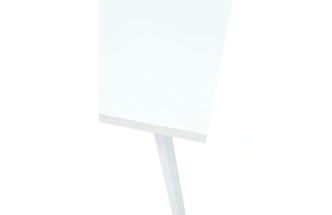 Кухонный стол раздвижной Фин 120, белый, стекло, белый каркас