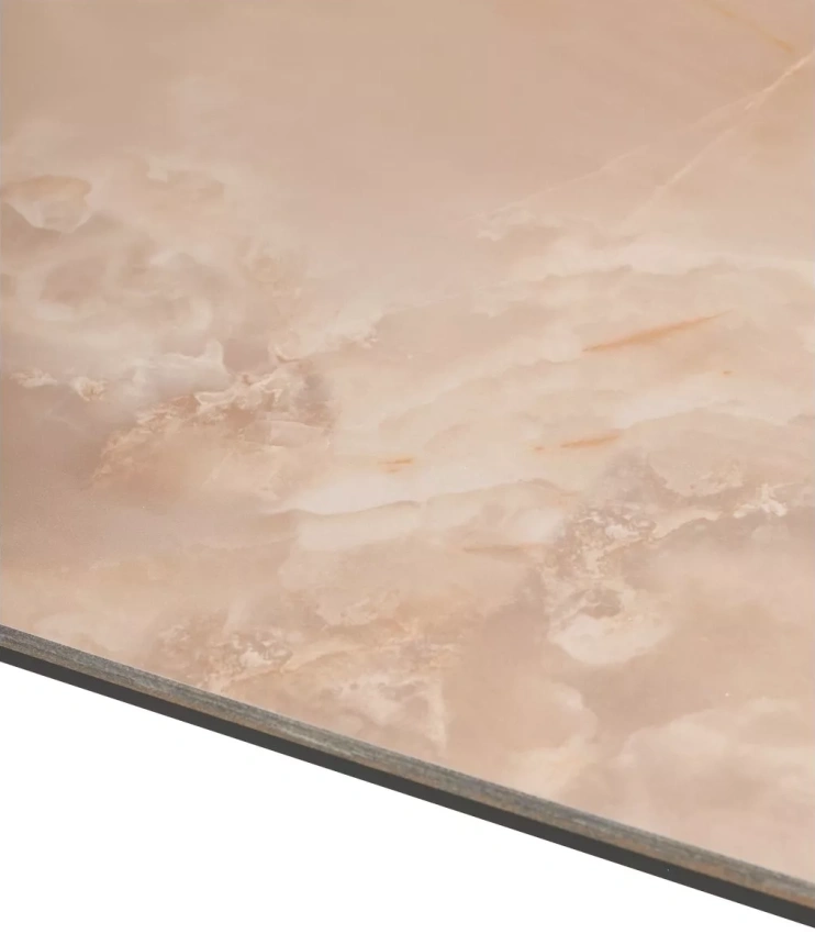 Кухонный раздвижной стол Corner 120, Gloss Amber Jade Solid Ceramic, Black