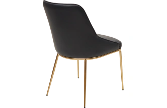 Стул Abriola, мягкий, Black Ti-25, PU, бронзовый каркас