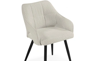 Стул Hera, на металлокаркасе,  бежевый / чёрный