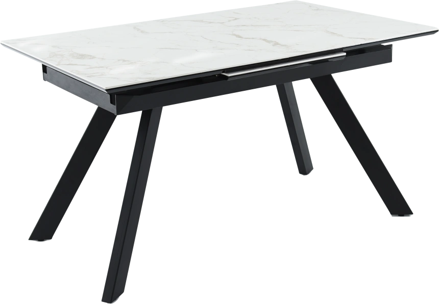 Кухонный обеденный стол Como, раздвижной 140, серый Calacata vaglioro, каркас черный