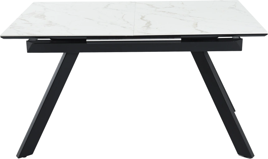 Кухонный обеденный стол Como, раздвижной 140, серый Calacata vaglioro, каркас черный