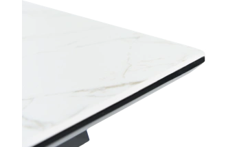 Кухонный обеденный стол Como, раздвижной 140, серый Calacata vaglioro, каркас черный