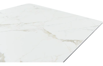 Кухонный обеденный стол Como, раздвижной 140, серый Calacata vaglioro, каркас черный