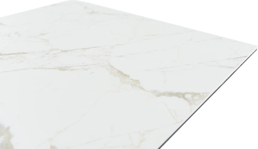 Кухонный обеденный стол Como, раздвижной 140, серый Calacata vaglioro, каркас черный