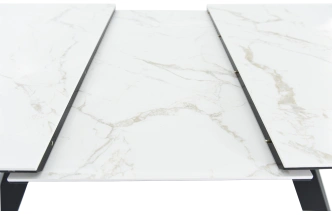 Кухонный обеденный стол Como, раздвижной 140, серый Calacata vaglioro, каркас черный