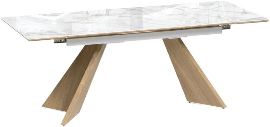 Кухонный стол раздвижной Ливи, 140(200), керамика, carla larkin, каркас черный дуб монтана