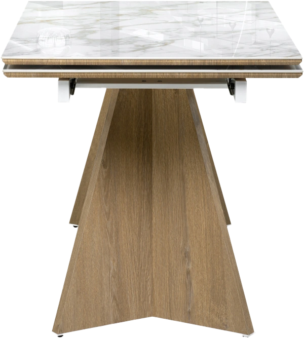 Кухонный стол раздвижной Ливи, 140(200), керамика, carla larkin, каркас черный дуб монтана