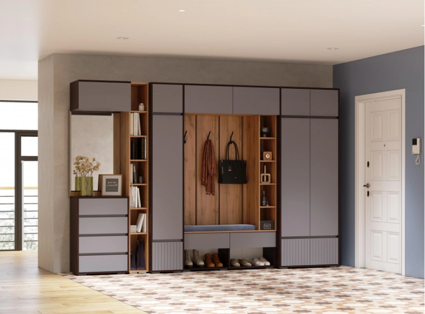 Модульная прихожая Роут, комплектация 2, венге / графит софт