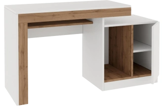 Стол компьютерный Модена, белый / дуб вотан