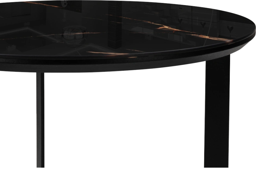 Журнальный стол Роб D-450, стекло, обсидиан, каркас черный