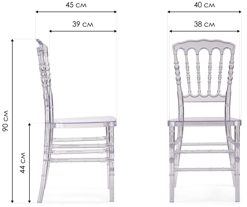  Cтул Chiavari, пластиковый 1, clear white