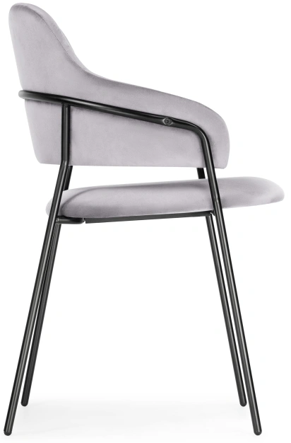 Стул Инклес, мягкий, серый / черный глянец