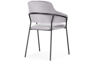 Стул Инклес, мягкий, серый / черный глянец