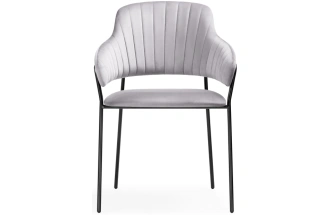 Стул Инклес, мягкий, серый / черный глянец