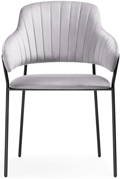 Стул Инклес, мягкий, серый / черный глянец