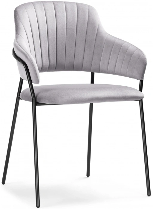 Стул Инклес, мягкий, серый / черный глянец