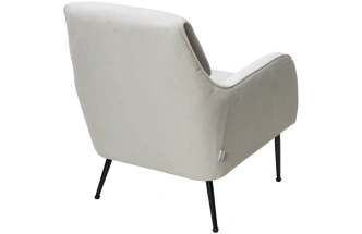 Стул-кресло Magda, Cato-01 белый, ткань, черный каркас