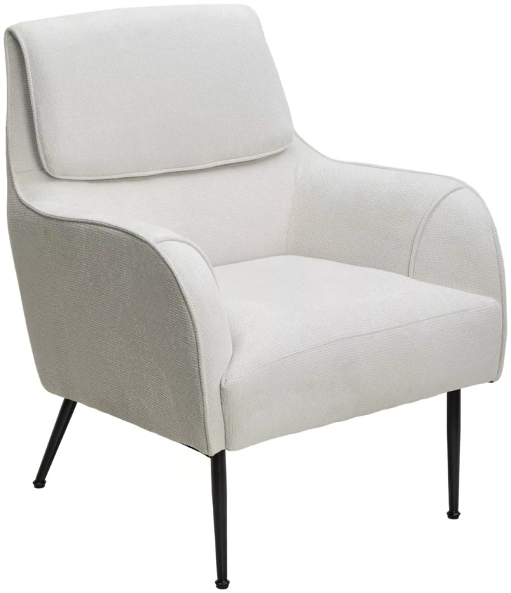 Стул-кресло Magda, Cato-01 белый, ткань, черный каркас