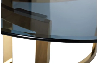 Журнальный стол 47ED-CT062GOLD, 90x90x45, закаленное стекло темное, прозрачный / золото 