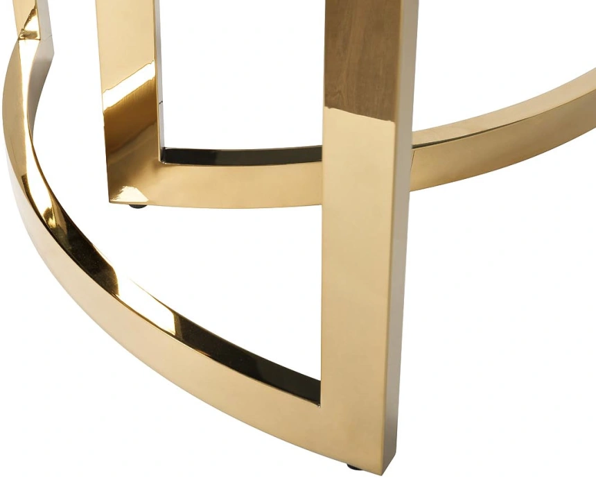 Журнальный стол 47ED-CT062GOLD, 90x90x45, закаленное стекло темное, прозрачный / золото 