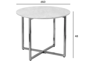 Журнальный стол 30B-85521, 60x60x48, МДФ с полимерным покрытием, черный мрамор / хром 