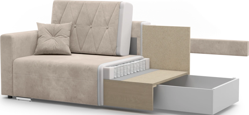 ​Диван прямой Милфорд, модель 011, Dakota Beige (бежевый)