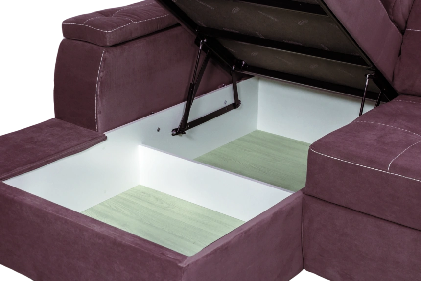 Диван угловой Бруно, MONAKO-A 08, нить белая, угол левый