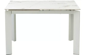 Кухонный раздвижной стол Corner 120, Gloss Golden Gade Solid Ceramic, White