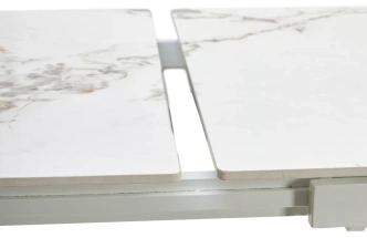 Кухонный раздвижной стол Corner 120, Gloss Golden Gade Solid Ceramic, White