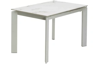 Кухонный раздвижной стол Corner 120, Gloss Golden Gade Solid Ceramic, White