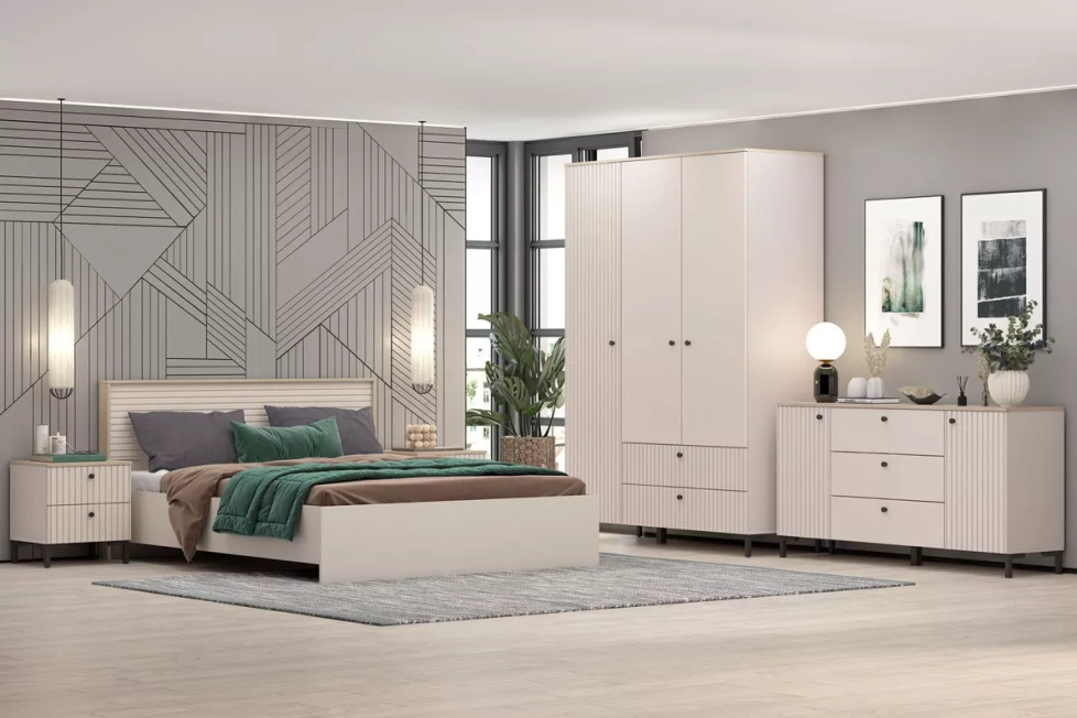 Спальный гарнитур Тоскана Кашемир серый