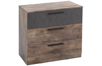 Комод Глазго, с тремя ящиками, металл бруклин / таксония