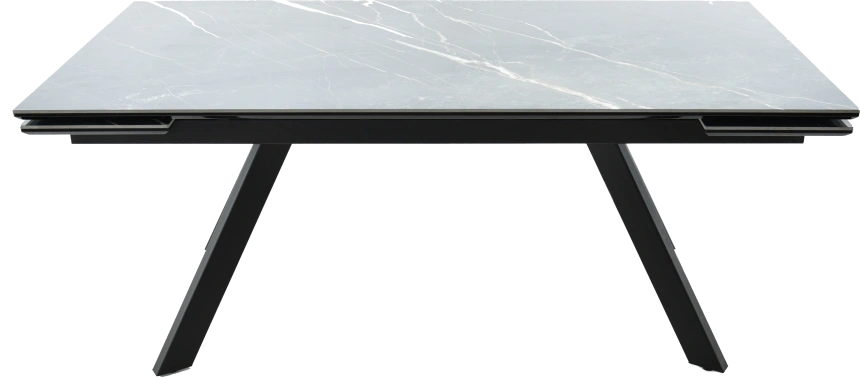 Кухонный обеденный стол Monaco, раздвижной 180, черный Noir Desir Bocciardato, каркас черный
