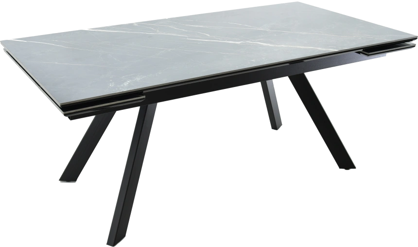 Кухонный обеденный стол Monaco, раздвижной 180, черный Noir Desir Bocciardato, каркас черный