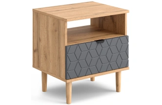 Тумба прикроватная Денвер, с ящиком, дуб вотан / графит