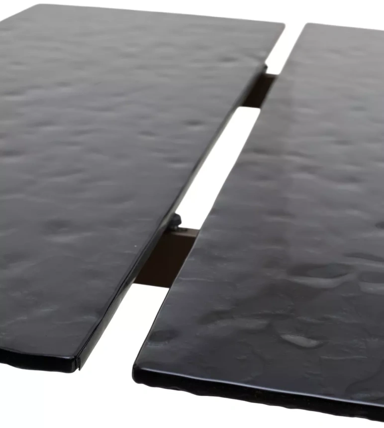 Обеденный раздвижной стол Arkell 180, Grey, стекло Bubble, шоколадное золото каркас