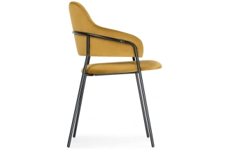 Стул Инклес, мягкий, желтый / черный глянец