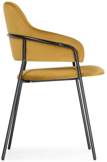 Стул Инклес, мягкий, желтый / черный глянец