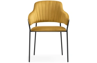 Стул Инклес, мягкий, желтый / черный глянец