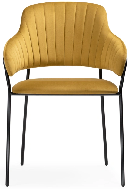 Стул Инклес, мягкий, желтый / черный глянец
