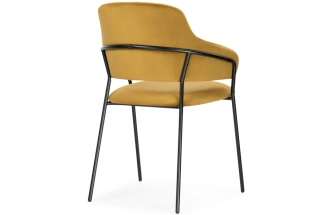 Стул Инклес, мягкий, желтый / черный глянец