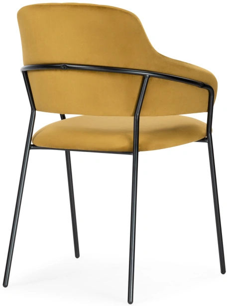 Стул Инклес, мягкий, желтый / черный глянец